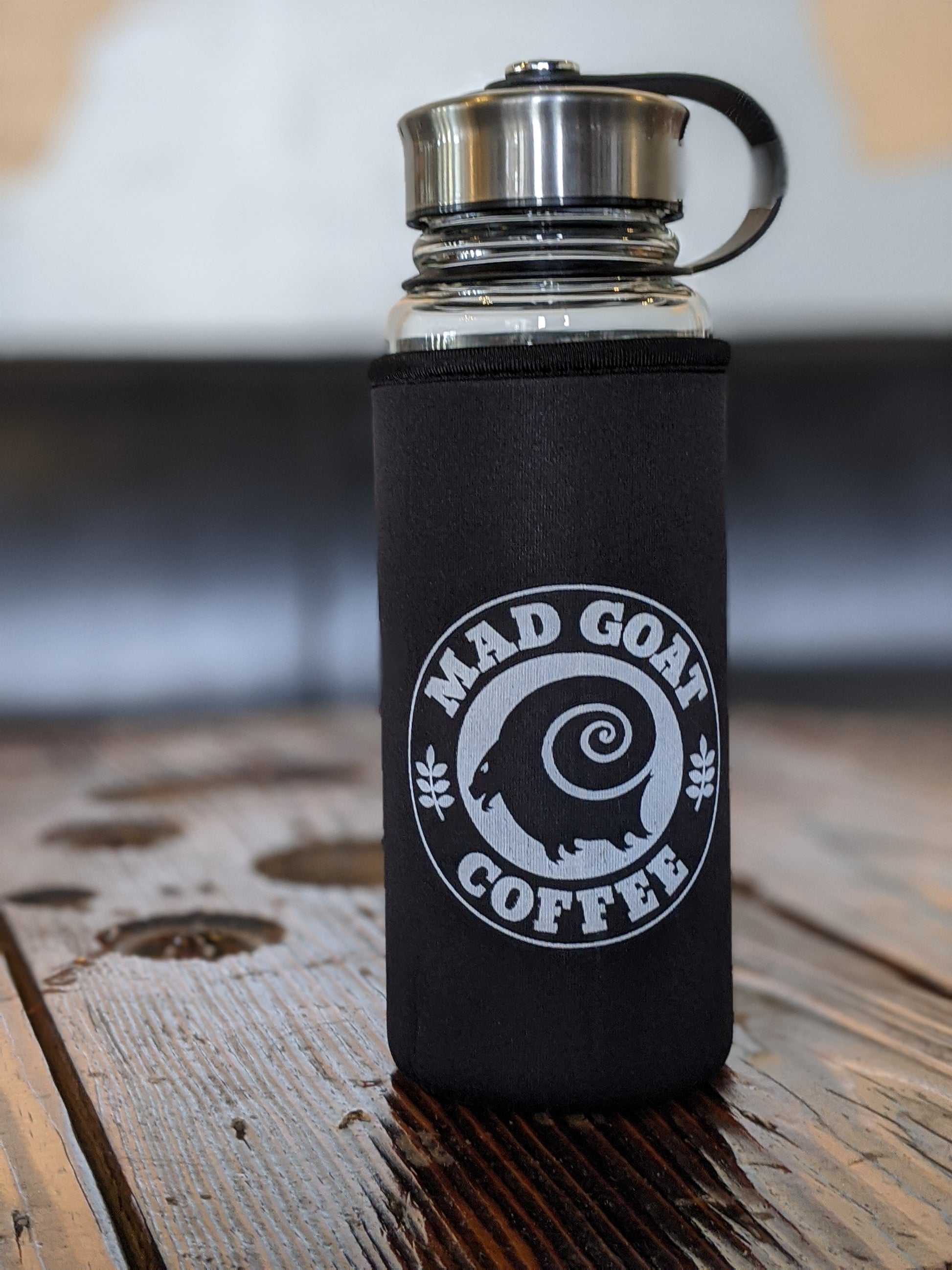 Glass Water Bottle – Mad Goat Coffee